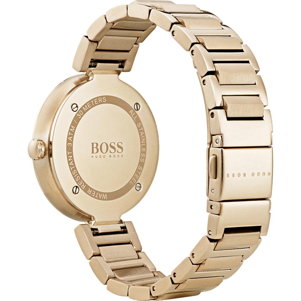 BOSS Allusion Zlatý ciferník Zlatý nerezový náramek Dámské Quartz hodinky 1502415