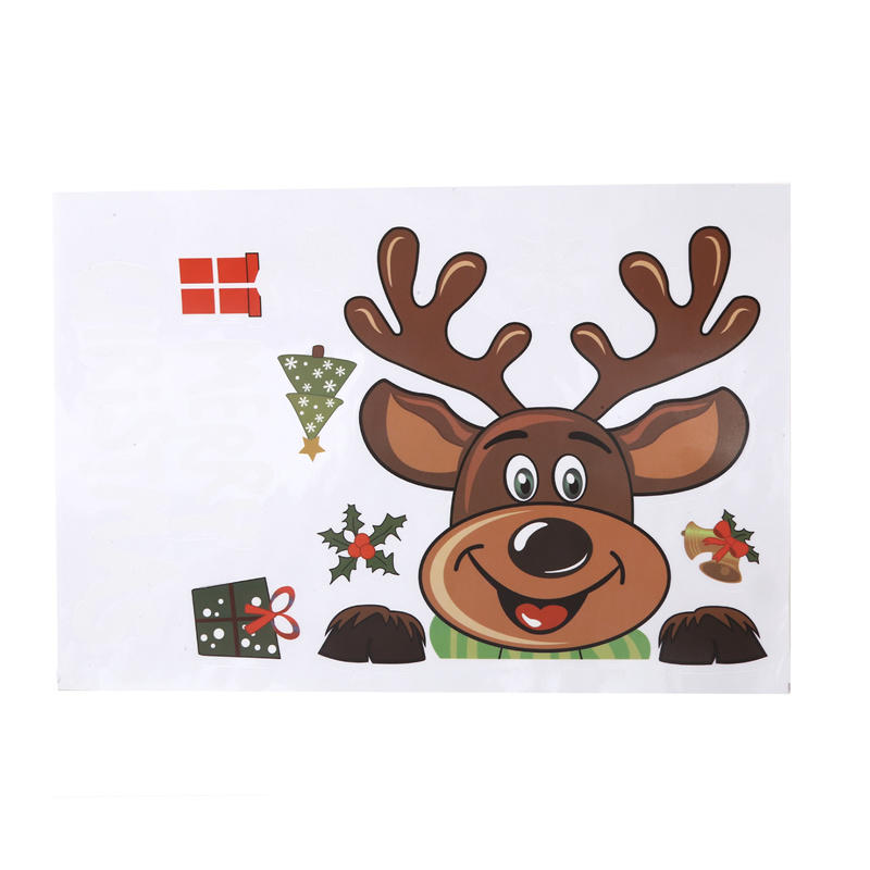 

Рождественская электростатическая наклейка на окно, стеклянная наклейка, Дед Мороз, снежинка, наклейки на стену для детских комнат, новогодние украшения, декор One Size