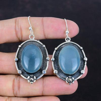 Aquamarine Earring Original Gemstone Jewelry 925 Sterling Silver Earring Handmade Earring Aquamarine Jewelry Dangle Earring Gifts For Friend