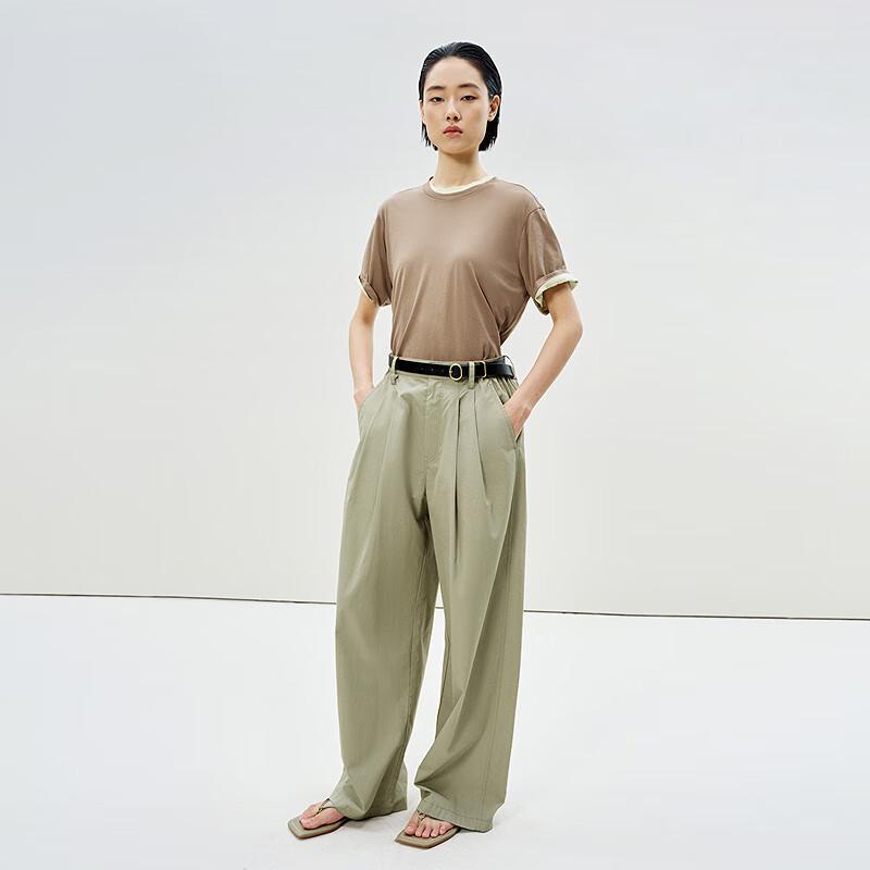 LESS 2025 Summer Cotton Loose Wide-Leg Pants