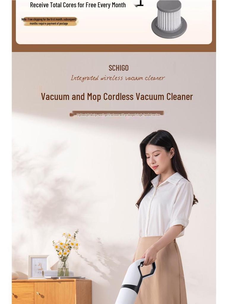 Chigo Handstaubsauger und Wischmopp kabellos: Starke Saugkraft für Tierhaare und Bodenreinigung