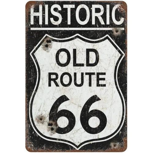 Historic US Route 66 Metal Tin Sign Nostalgic Americana Wall Decor Metal Poster 20X30CM
