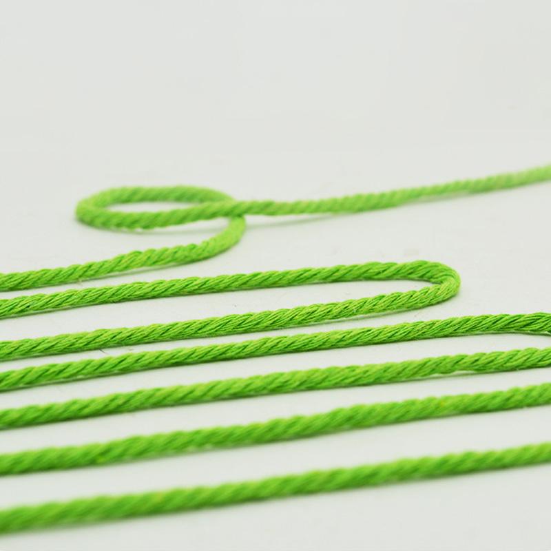 100M/Rouleau Fourniture Décoration Maison Corde Coton Macramé Colorée Tricotée à la Main 3mm Projets DIY Emballage Cadeau Naturel