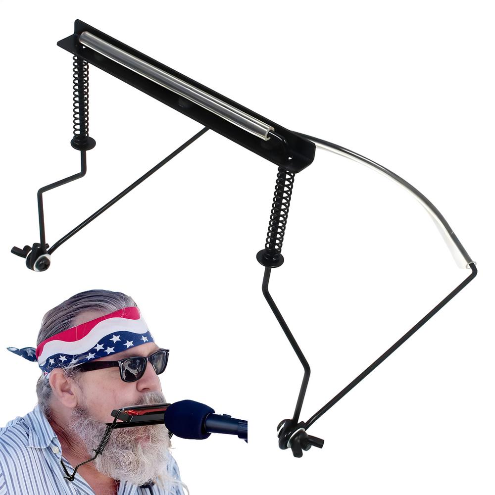 

Harmonica Holder Neck Metal Neck Holder Stand Mouth Organ Metal Frame Adjustable for 10 Hole Harmonica