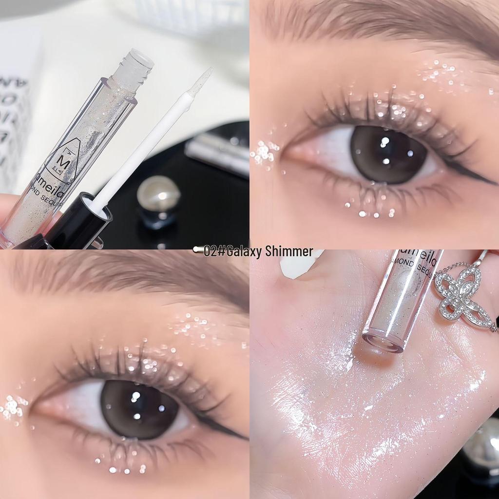 Lameila Liquid Eyeshadow with Sparkling Sequins - Brighten Eyes and Highlight with a Single Color.