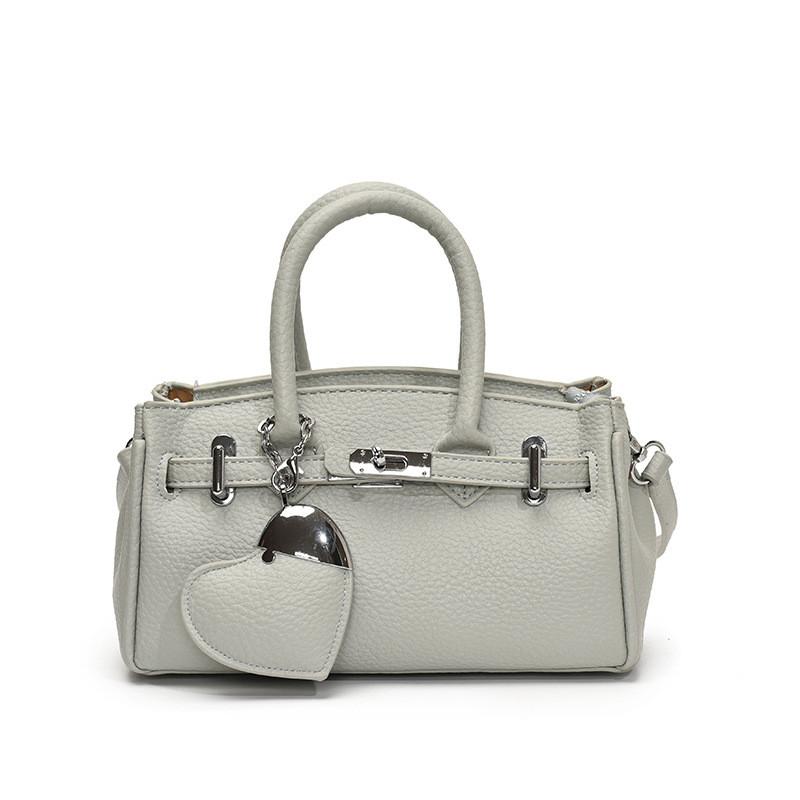 Pendant Symbol Heart Gold Handheld Purse Sewed Detailing Shoulder Strap Office