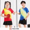 Unisex Kids' Quick-Dry Breathable Badminton Short Sleeve Shirt