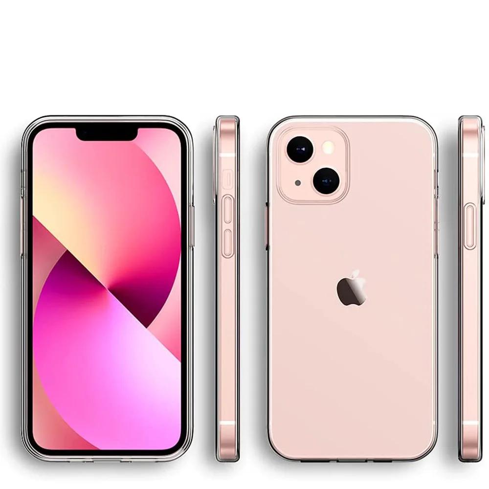 Ultra Thin Silicone Case For iPhone 13 12 Mini 11 Pro Max Clear Soft Transparent Silicon Case For iPhone 14 15 Pro Max Fundas