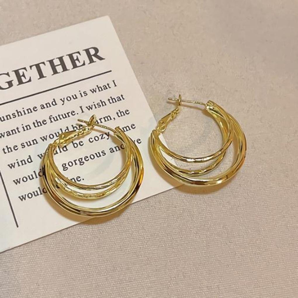 Women's Layered Basic Hoop Earrings (2 Colors)