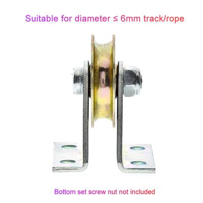 1Set Bracket Pulley 6mm Wire Rope Pulley Fixed Roller Over-line Hanging Wheel Guide Wheel U Wheel 6.4*32*8