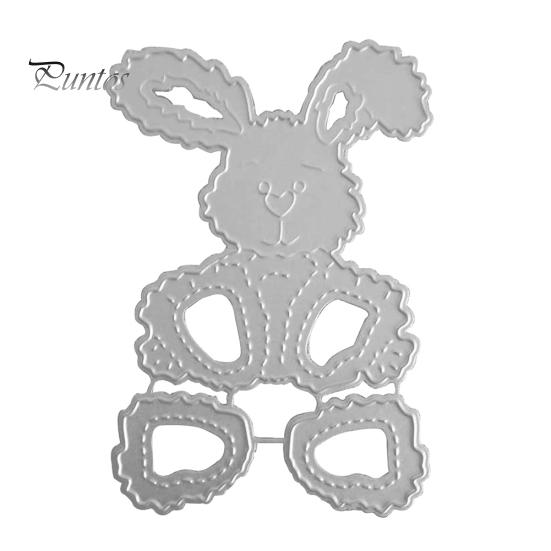 

Пасхальный кролик Банни Металлические штампы DIY Скрапбукинг Тиснение Бумага Карты Трафарет серебряный