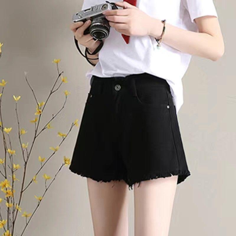 Women s High-Waisted Elastic White Denim Shorts - 2026 Summer Collection Size 32 (140-150 jin)