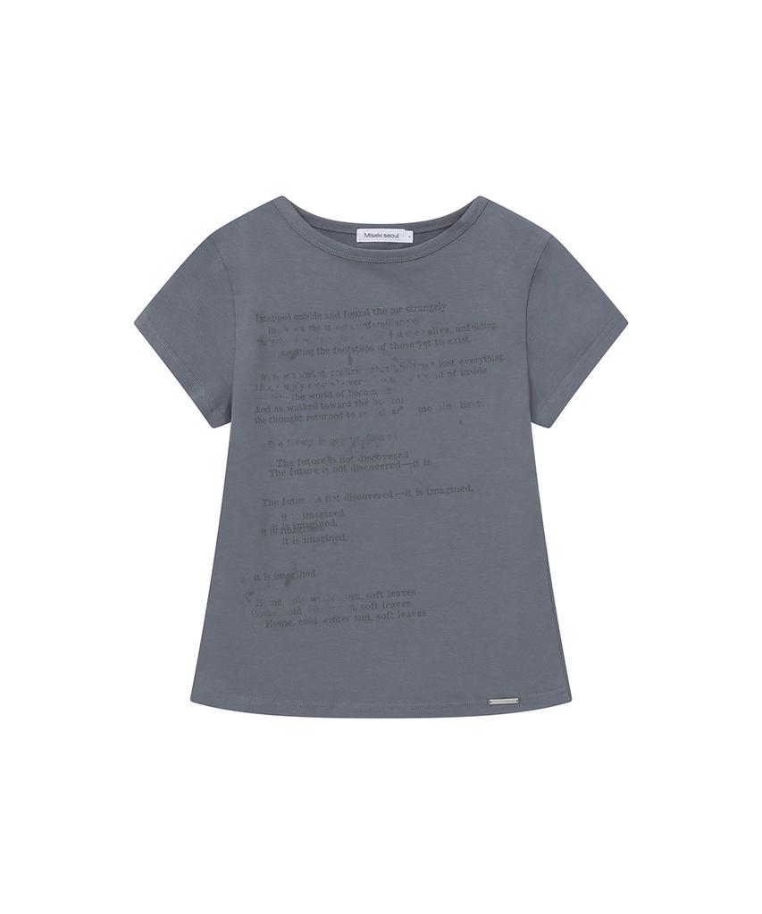MISEKI SEOUL Blur Quote Short Sleeve Charcoal