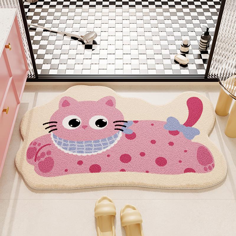 Imitation cashmere floor mat, anti slip mat, absorbent bathroom floor mat, dirt resistant and easy to maintain foot mat