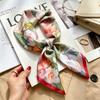 Autumn and winter Maillard cashew square scarf silk scarf women's shirt versatile neck small scarf tied hair decorative scarf