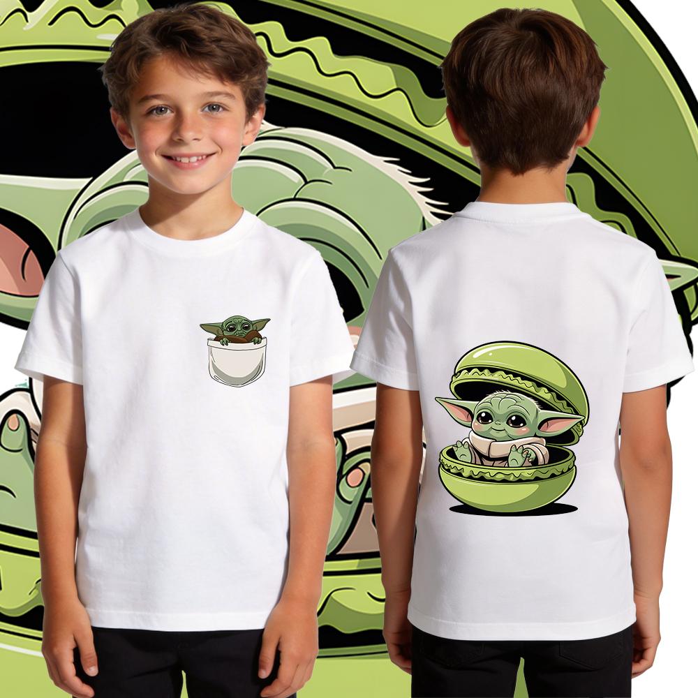 Kids Boys Yoda Graphic T Shirt Cotton Casual Soft Breathable Star Wars Child Clothing Summer Top Toddler Tee