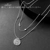 Surgical stainless steel can be worn all the cross and medal charm with silver double chain [Galant] necklace, time, rust-free, hypoallergenic,