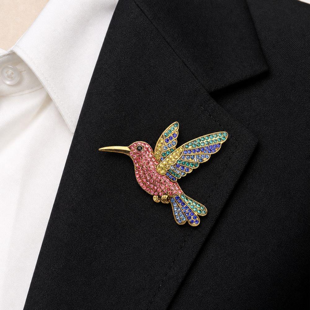 Elegant Hummingbird Brooches Luxury Rhinestone Brooches Fashion Animal Brooches Prom