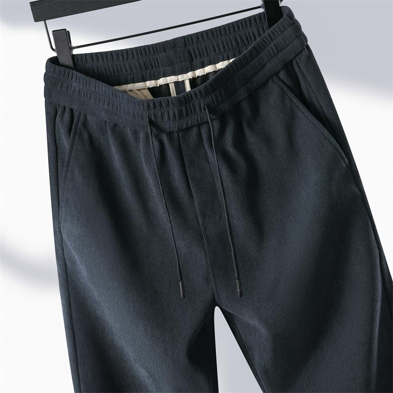 Men's Fall Corduroy Casual Pants, Warm Outdoor Loose-Fit Long Pants, Fall/Winter Straight-Leg Pants