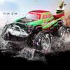 Remote Control Amphibious Off-road Car with LED Light 4WD Kids Electric 2.4GHz RC Stunt Truck Rechargeable Toddlers All-terrain Crawler Vehicle Toy