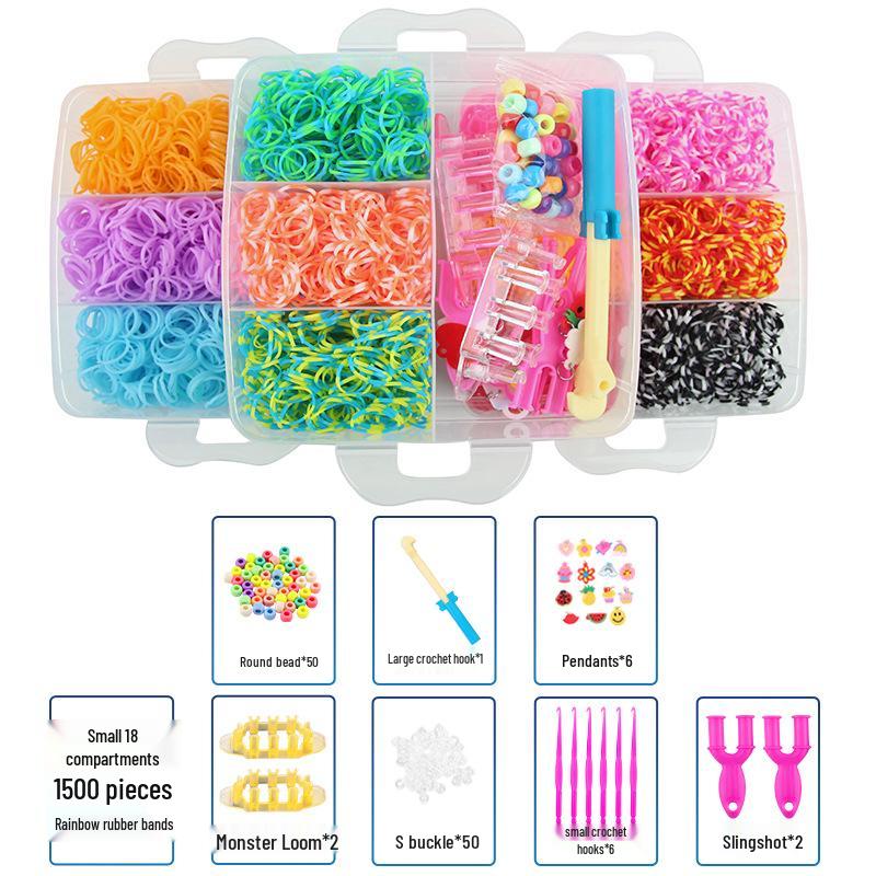 

4500 Маленьких Разноцветных Трехслойных Радужных Резинок для DIY Ручного Плетения Браслетов - Развивающая Игрушка для Детей