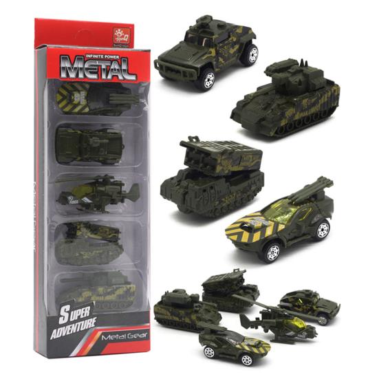 5Pcs 1/64 Diecast Alloy Engineering Racing Military Car Vehicle Model Kids Toy
