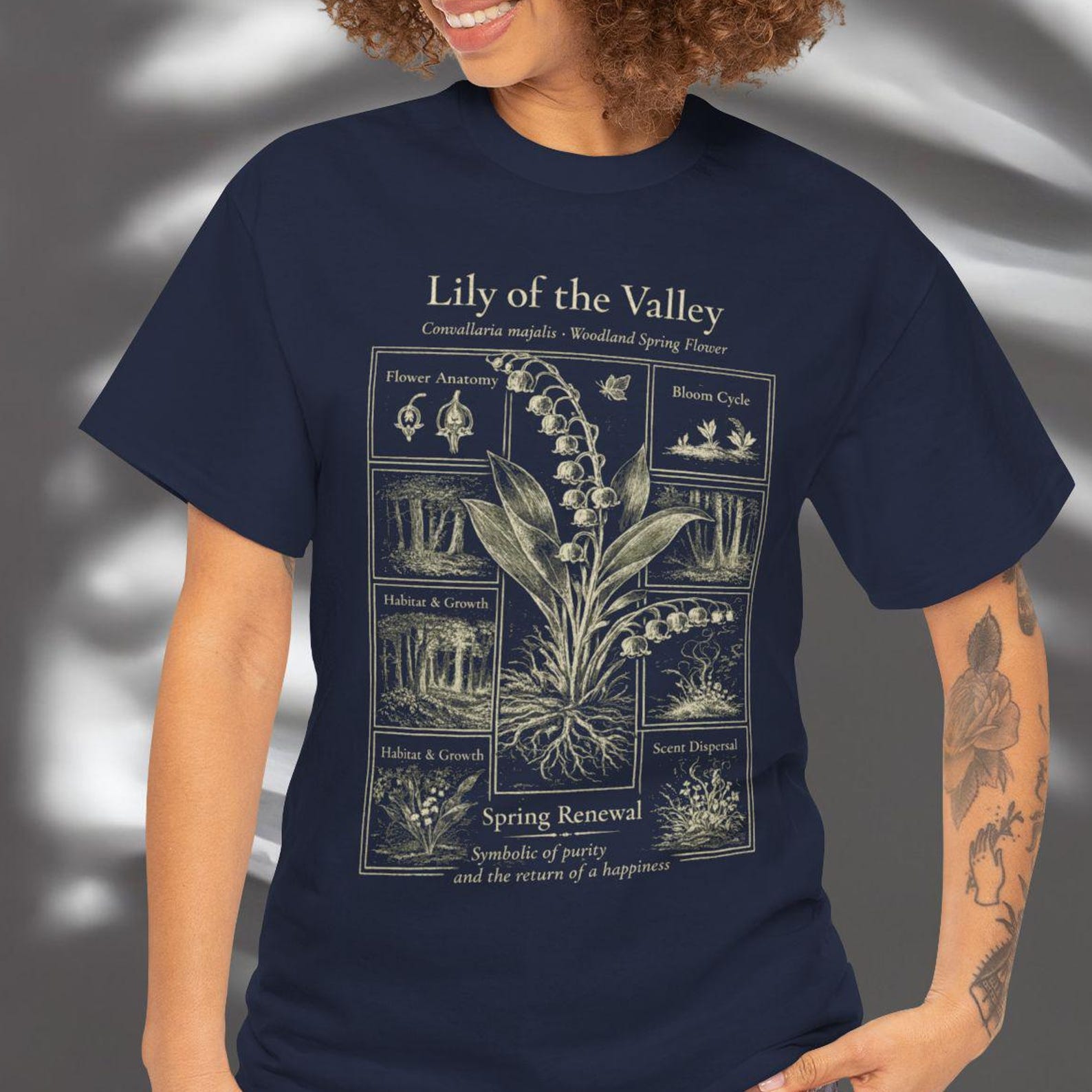 Lily of the Valley Shirt, Botanical Floral T shirt, Cottagecore Flower Tee, Wildflower Nature Shirt, Garden Plant Lover Gift 3XL