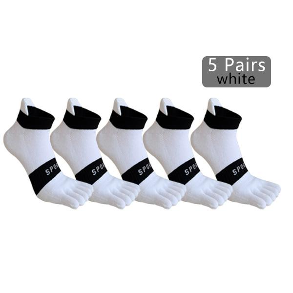 1/5 Pairs Men Ankle 5 Finger Socks Mesh Breathable Compression Sweat-Absorbing Shallow Mouth Fitness Hiking Sport Boat Toe Socks