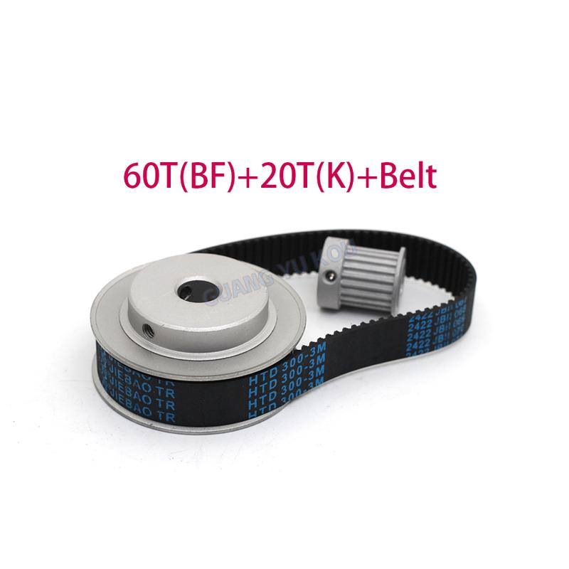 HTD3M triger kayışı kasnak kitleri 60 diş 20 diş genişlik 10mm 1:3 redüksiyon oranlı senkron kayış opsiyonel kitler kombinasyonu HTD3M 60T 20T