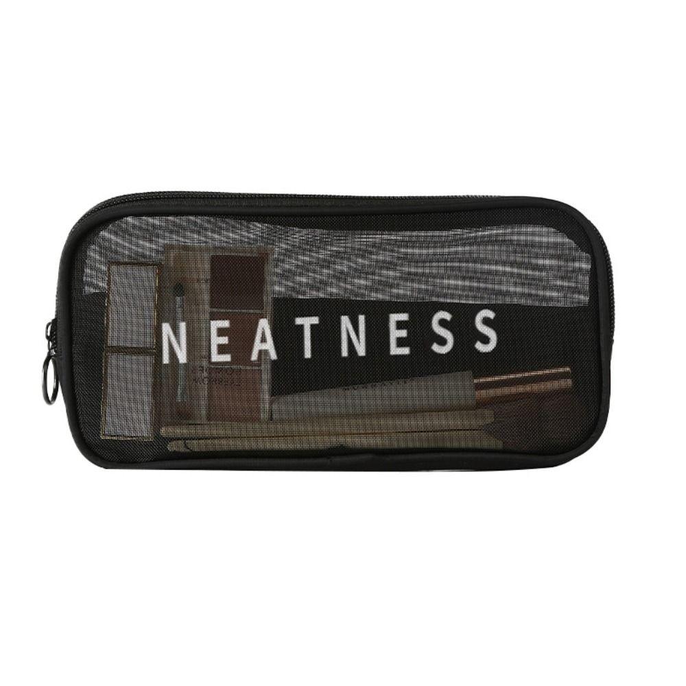 

Нейлонова косметичка Сітка Прозорі пенали Модна косметичка Чоловіки Жінки Medium чорний