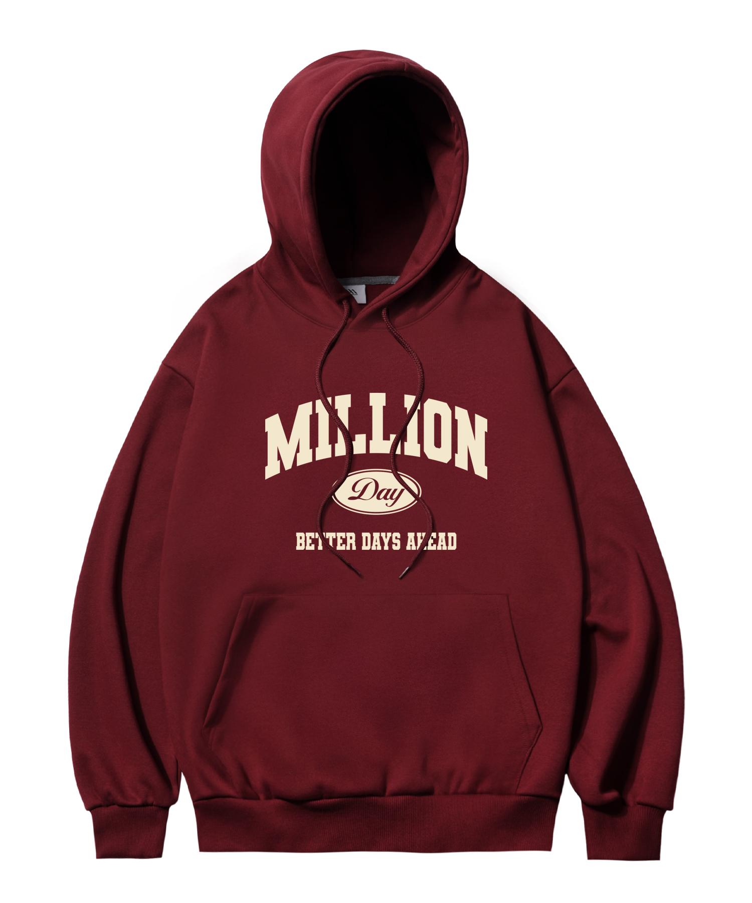 Худи с базовым логотипом Million Day (Тип Б) Burgundy (Terry) / 2Xl