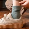 Autumn and Winter Women's Solid Color Cotton Socks Mid-Calf Socks Women's Fashionable Thickened Long Socks
