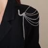 Tassel Chain Rhinestone Tassel Brooch Multi-layer Shoulder Flash Fringe Shoulder Mark  Unisex Gift