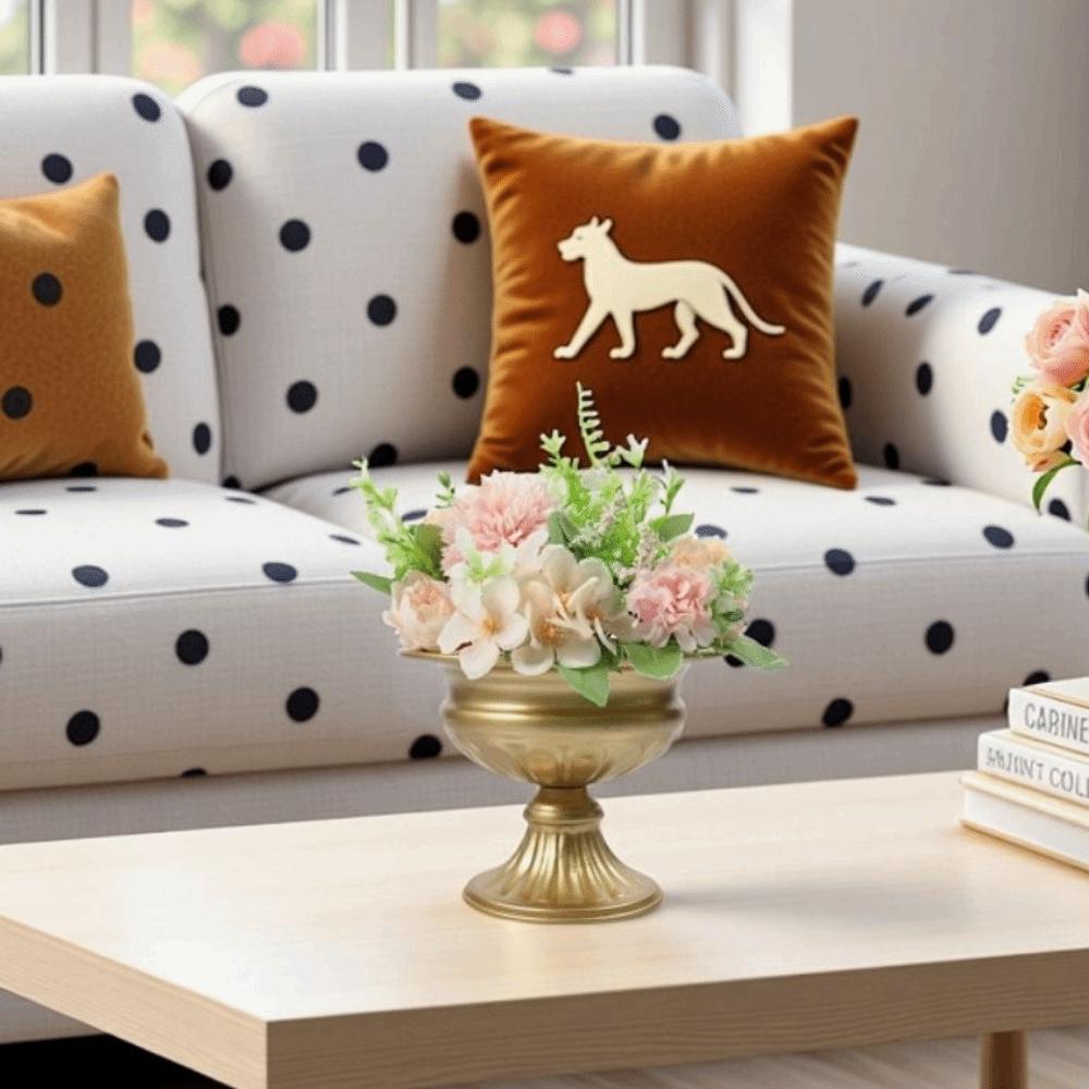 Ornaments Retro Flower Vase Metal Elegant Urn-shaped Vase Luxury High-footed Flower Pots Party