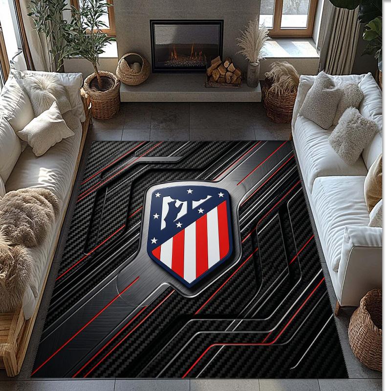 Atletico Madrid Printed Flannel Area Rug Non Slip Soft Polyester Floor Carpet Indoor Decor Mat for Bedroom Living Room Sofa Game Room Home Decoration