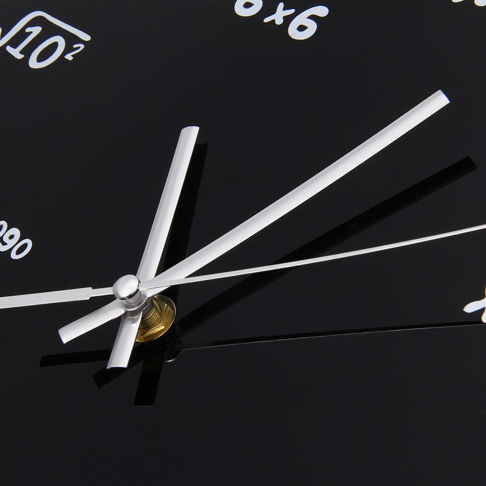 Simplistic European Wooden Wall Clock with Digital Math Function Design - Silent Movement