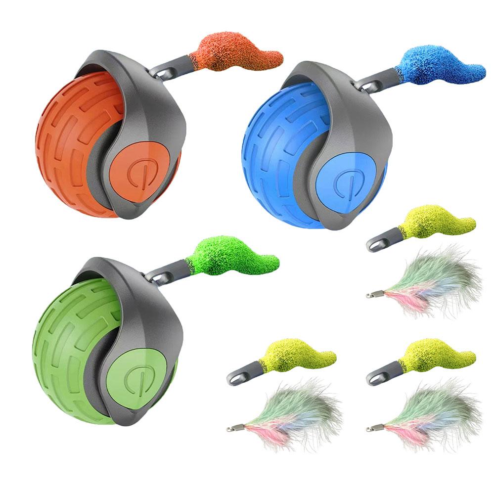 Cat Interactive Ball Toys Rechargeable Smart Pet Electric Toy 2 Modes Dog Cat Training Imitate Mouse Cat Training Teaser Cat Toy
