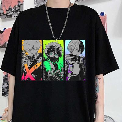 Nowa Koszulka z Graficznym Nadrukiem Deku Bakugou Katsuki Todoroki Shoto, Fajna, z Okrągłym Dekoltem, Luźna, z Krótkim Rękawem