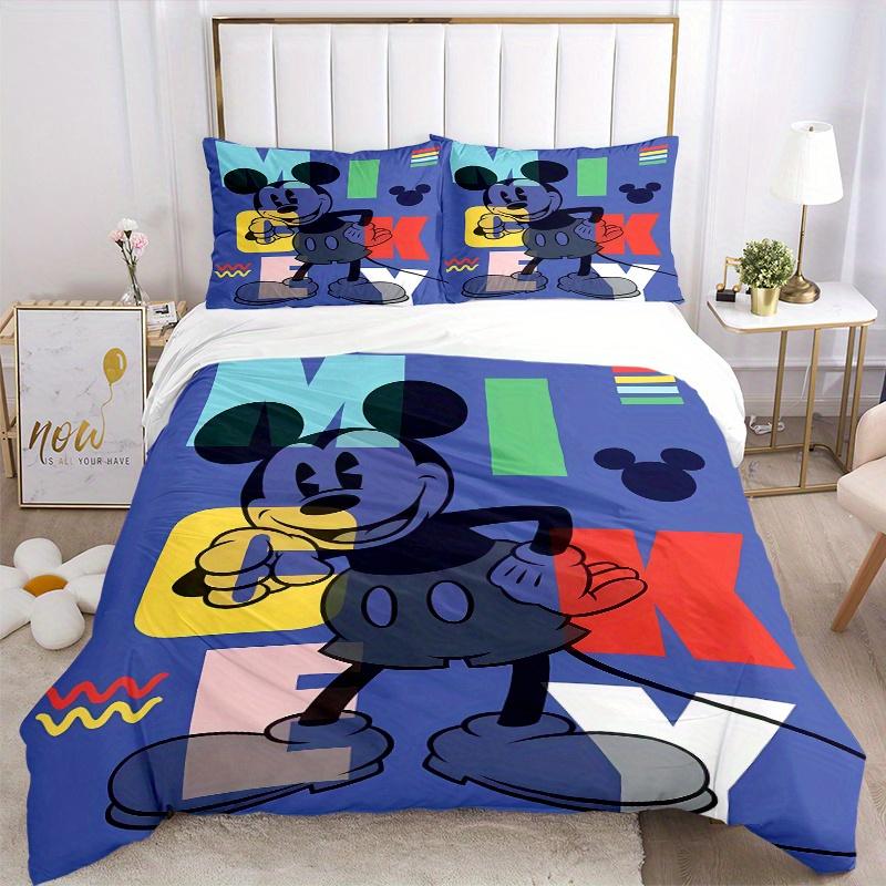 3pcs Happy Mickey Mouse Bedding Set Includes 1 Quilt Cover and 2 Pillowcases, Comfortable Bedding W060