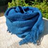 Used Indigo dyed cotton pongee (100% cotton) stole, gradient