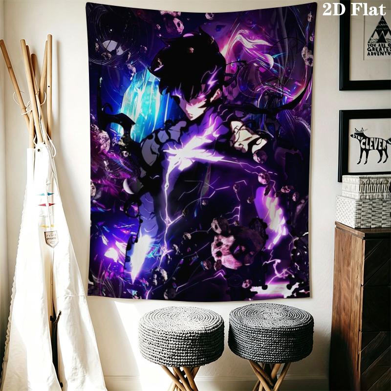 Solo Leveling Tapiz de Pared Estético Colgante de Pared Manta de Tela Impresa Tapices Decorativos para Dormitorio Sala de Estar Decoración del Hogar
