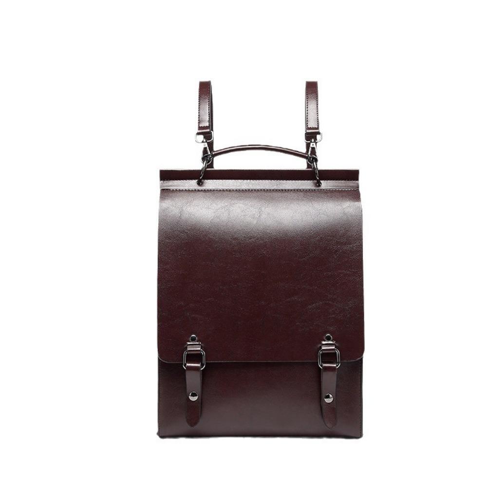 Leather Backpack Female British College Style School Bag College Student Vintage Cambridge Commuter Cowhide Backpack