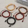 Vintage 8MM Wooden Beads Bracelet for Men Meditation Buddha Charm Bracelets Women Healing Balance Payer Jewelry Adjustable