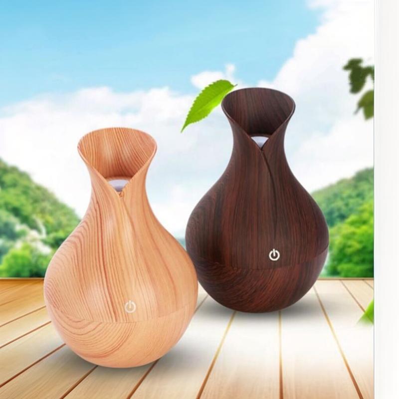 Woodgrain Ultrasonic Usb Humidifier And Essential Oil Diffuser Portable Desktop Aromatherapy For Home Office Use