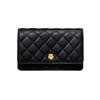 Xiaoxiangfeng camellia woc fortune bag golden ball chain shoulder messenger bag genuine leather rhombus flower small square bag female
