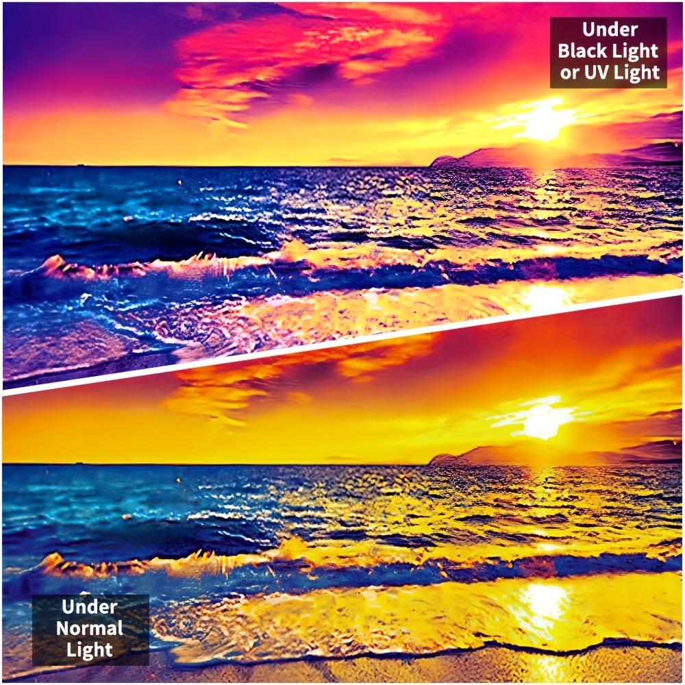 Sunset Blacklight UV Reactive Wall Hanging Tapestry Fluorescent Tapestry for Living Room  Bedroom and Home Decor