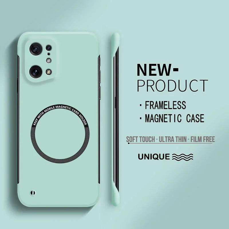 Ultra Thin Frameless Magnetic Hard PC Phone Case For OPPO A96 A76 A36 A78 4G 5G Magnetic Candy Color Shockproof Protect Cover