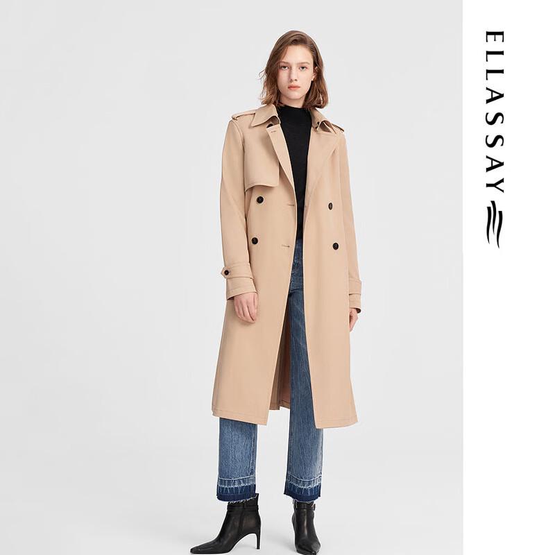 ELLASSAY Classic Mid-Length Trench Coat M