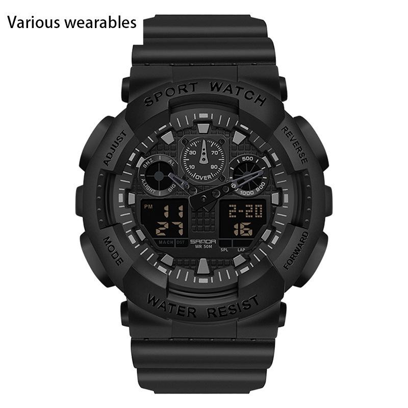 Pánské stylové Harajuku trendy digitální sportovní voděodolné pro muže a ženy, korejská verze Jednoduché elektronické hodinky