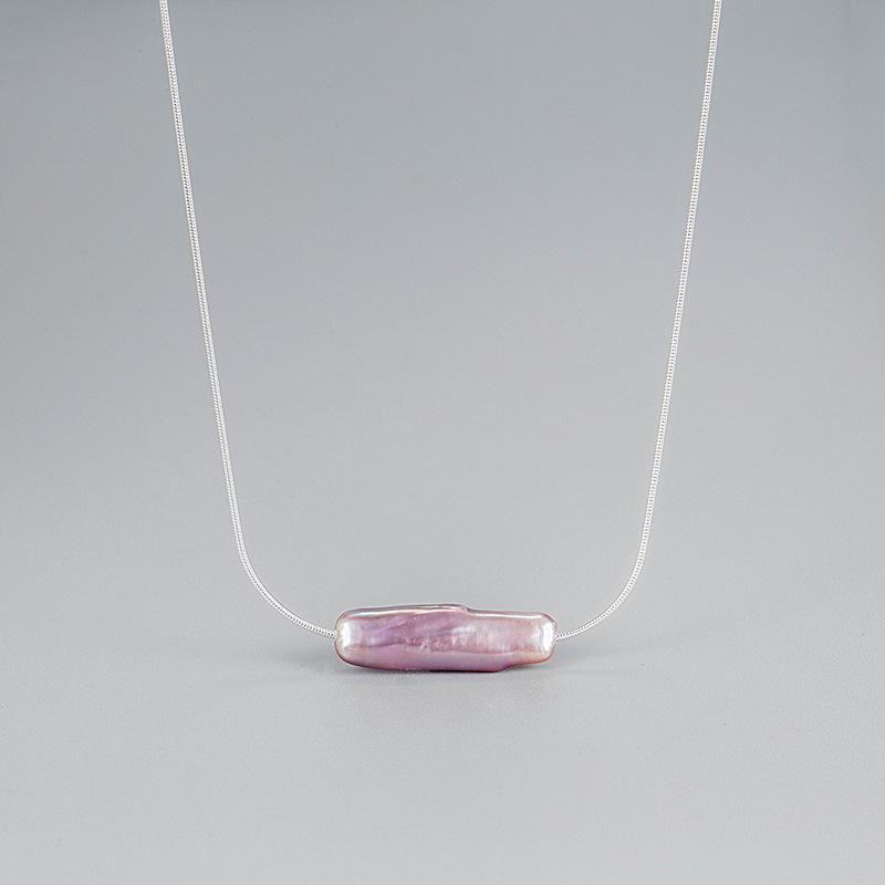 Natural Freshwater Pearl Necklace Baroque Small Strip Collarbone Chain Personalized Design Premium Sweater Chain